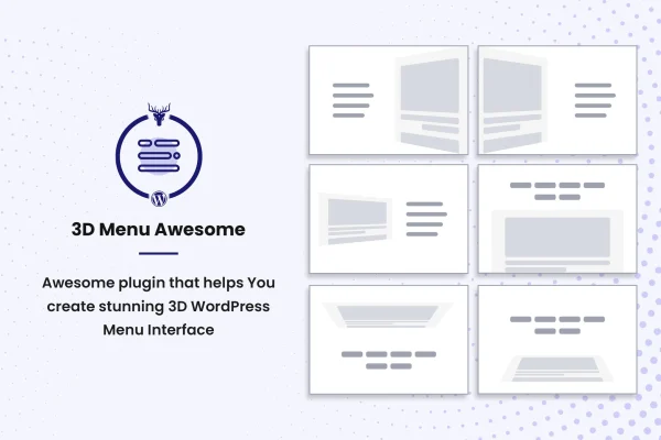 3D Menu Awesome Pro plugin banner showing a 3D off canvas menu