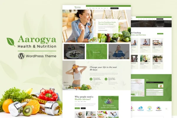 Aarogya nutrition and weight loss WordPress theme preview