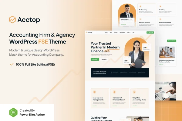 Acctop accounting firm and finance WordPress theme preview