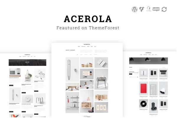 Acerola minimalist agency WordPress theme cover image