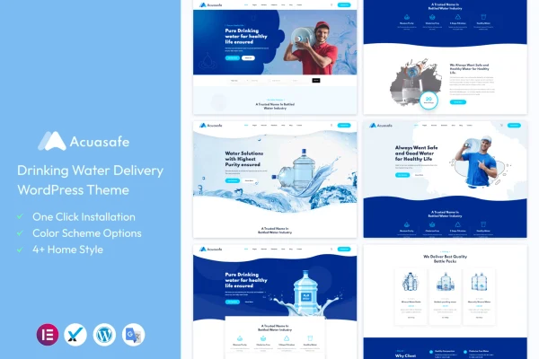 Acuasafe drinking water delivery WordPress theme preview