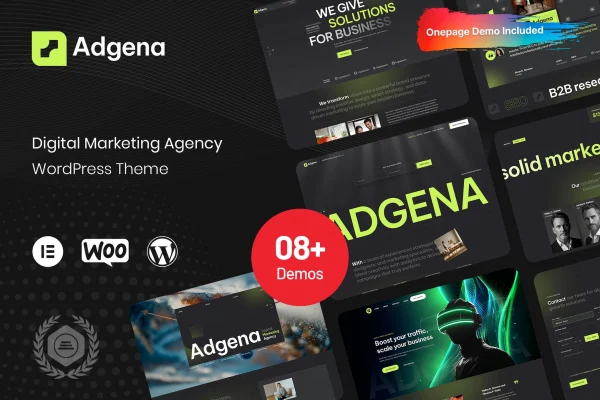 Adgena digital marketing agency WordPress theme preview