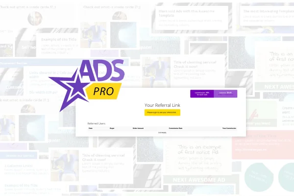 ADS PRO – Affiliate Program Add-on plugin banner