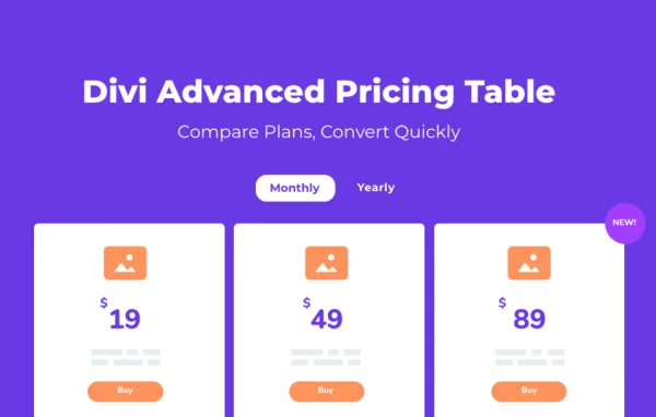 Advanced Pricing Table For Divi plugin banner