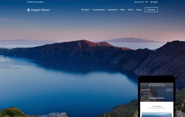 Aegean Resort hotel and resort WordPress theme preview