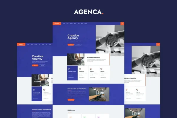Agenca creative agency Elementor template kit preview
