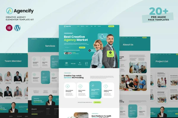 Agencify creative agency Elementor template kit cover