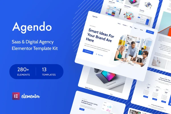 Agendo digital agency and creative Elementor template kit cover image
