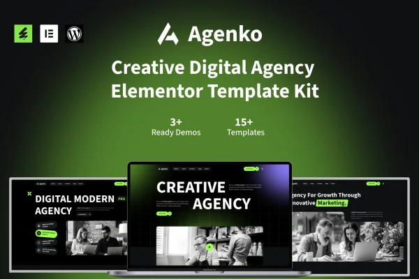Agenko creative digital agency Elementor template kit preview
