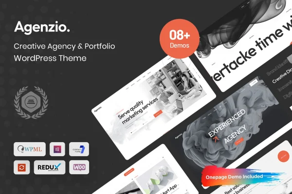Agenzio creative agency and portfolio WordPress theme preview