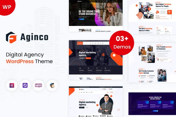 Aginco digital agency WordPress theme preview