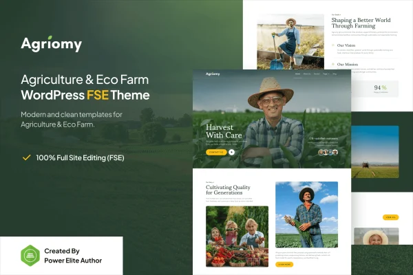 Agriomy agriculture and organic farm WordPress theme preview