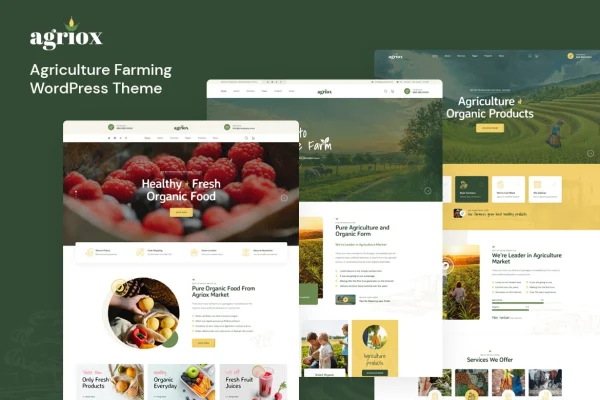 Agriox agriculture farming WordPress theme preview