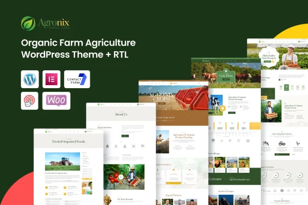 Agronix organic farm and agriculture WordPress theme preview