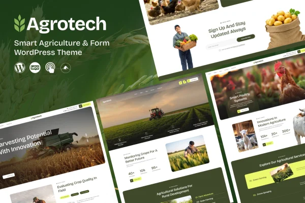 AgroTech agriculture and farm WordPress theme preview