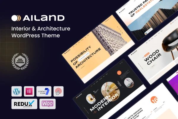 Ailand interior and architecture WordPress theme preview