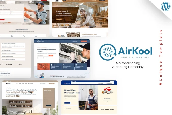 Air Kool HVAC and handyman WordPress theme preview