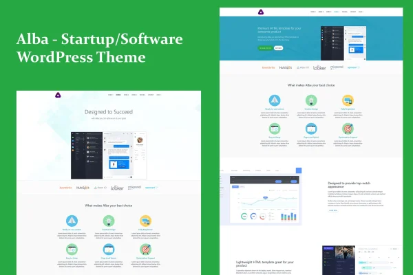 Alba startup and software WordPress theme preview