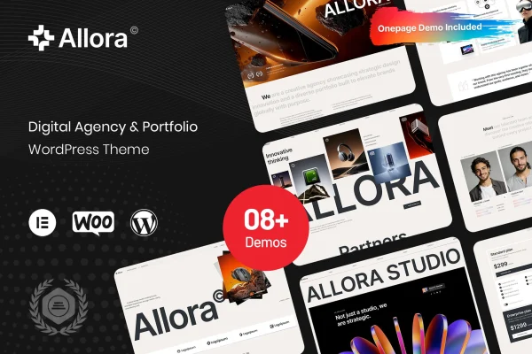 Allora digital agency and portfolio WordPress theme preview