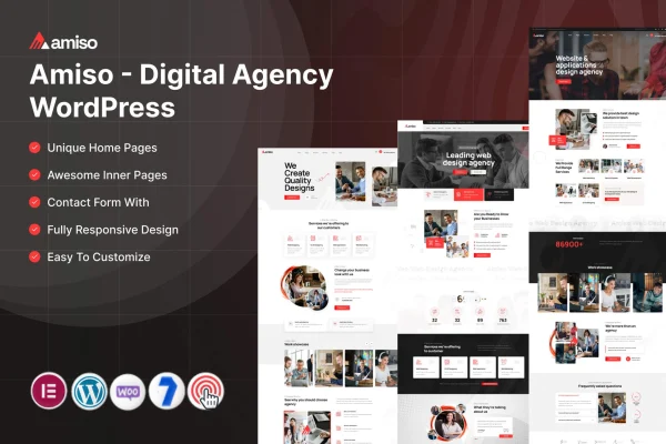 Amiso digital agency WordPress theme preview