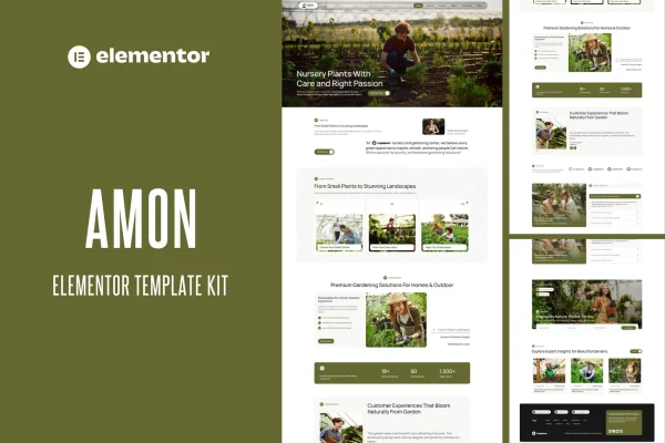 Amon nursery and gardening Elementor template kit preview
