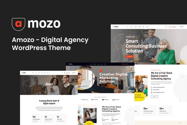 Amozo digital agency WordPress theme preview