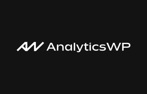 AnalyticsWP plugin banner showing a WordPress analytics dashboard