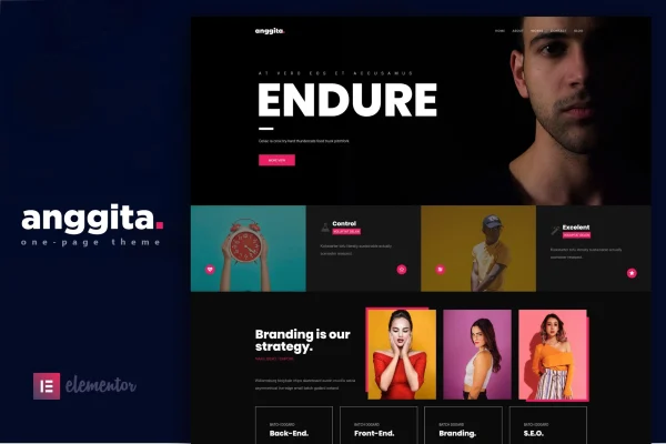 Anggita one page portfolio WordPress theme preview