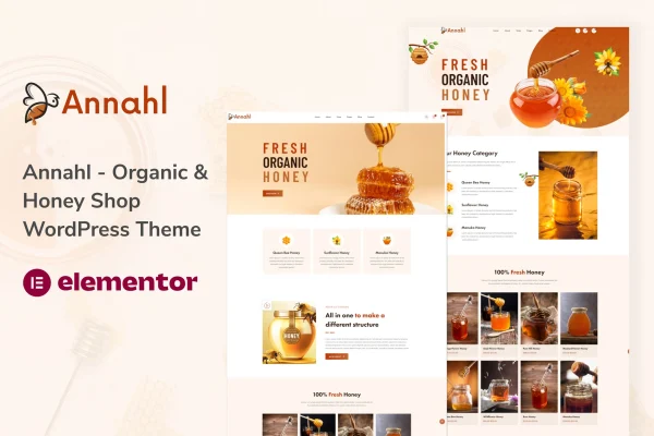 Annahl organic and honey shop WordPress theme preview