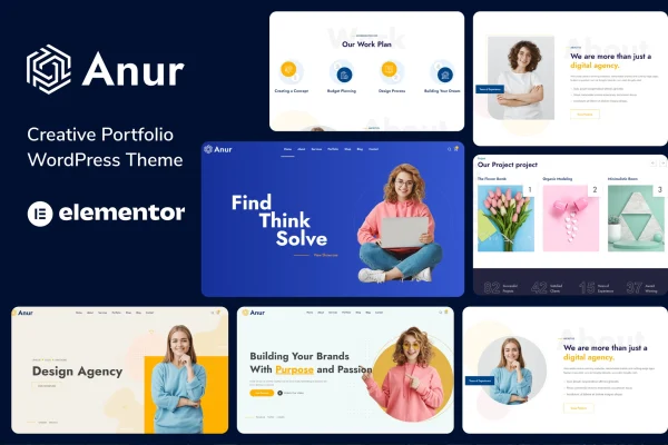 Anur portfolio WordPress theme cover image