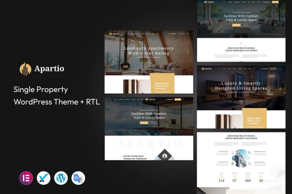 Apartio single property WordPress theme preview