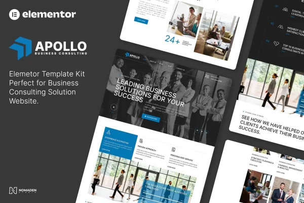 Apollo business consulting Elementor template kit preview