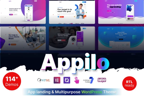 Appilo app and multipurpose WordPress theme preview