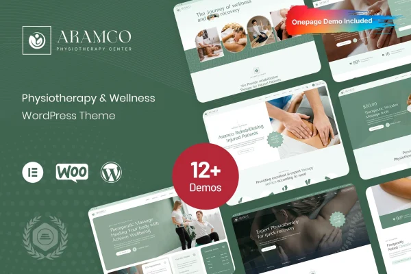Aramco physiotherapy and wellness WordPress theme preview