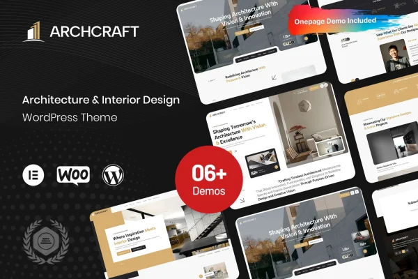 Archcraft architecture and interior design WordPress theme preview