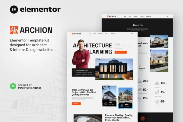 Archion architect and contractor Elementor template kit cover image