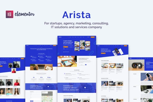 Arista multipurpose business Elementor template kit preview