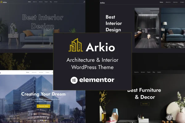 Arkio architecture and interior WordPress theme preview