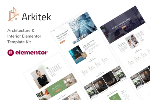 Arkitek architecture and interior Elementor template kit preview