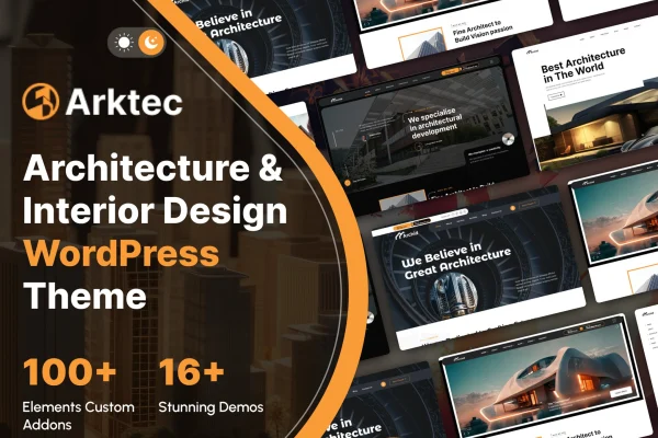 Arktec architecture and interior WordPress theme cover image
