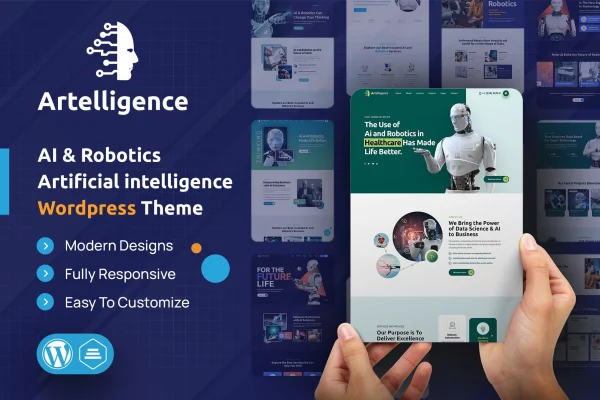 Artelligence AI and robotics WordPress theme preview
