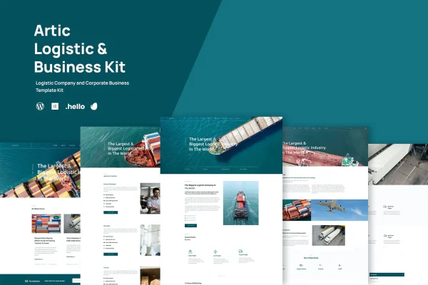 Artic logistics and business Elementor template kit preview
