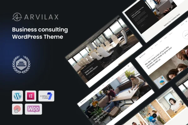 Arvilax business consulting WordPress theme preview