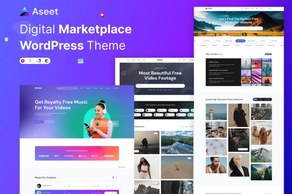 Aseet digital marketplace WordPress theme preview