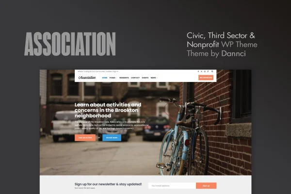 Association nonprofit WordPress theme preview