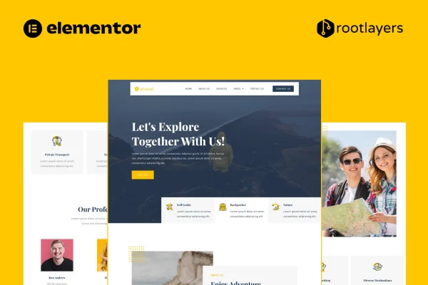 Atravel travel agency Elementor Pro template kit preview