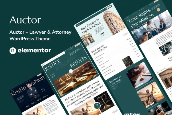 Auctor lawyer and attorney WordPress theme preview