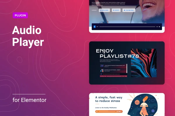 Audier for Elementor audio player plugin banner