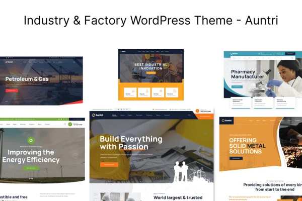Auntri Theme industry and factory WordPress theme preview