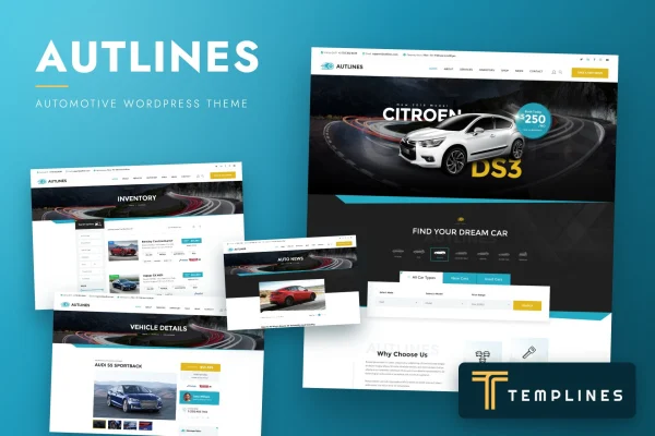 Autlines automotive WordPress theme preview